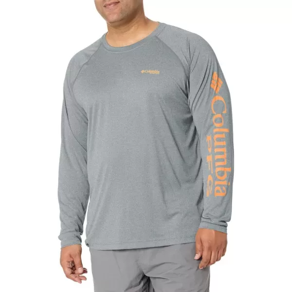 imageColumbia Mens Terminal Tackle Long Sleeve Shirt Wicking MaterialPond HeatherKoi Logo