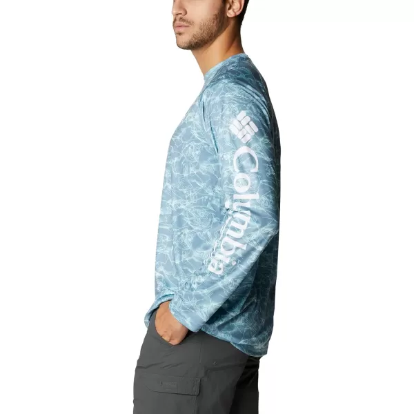 imageColumbia Mens Terminal Tackle Long Sleeve Shirt Wicking MaterialStorm Contour Fish Print