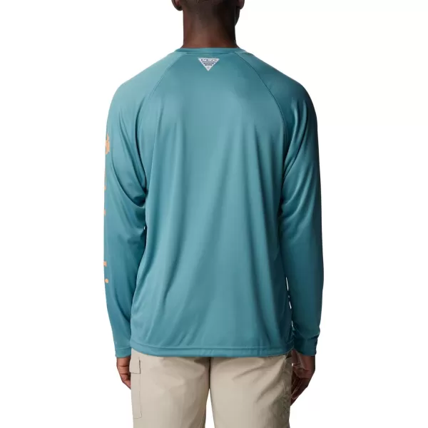 imageColumbia Mens Terminal Tackle Long Sleeve Shirt Wicking MaterialTranquil TealOrange Reef Logo