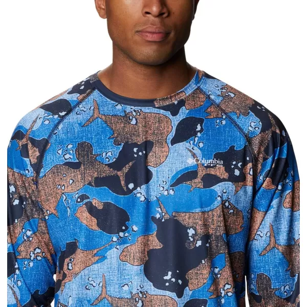 imageColumbia Mens Terminal Tackle Long Sleeve Shirt Wicking MaterialVivid Blue Gamefish Camo