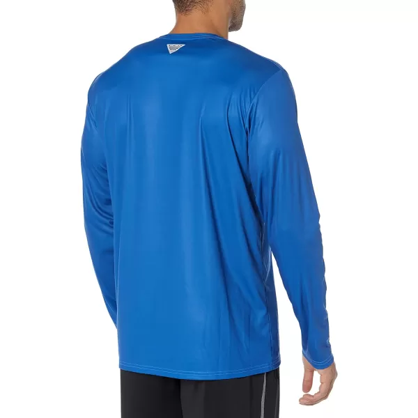 imageColumbia Mens Terminal Tackle Long Sleeve Shirt Wicking MaterialVivid BlueGulf Stream Mossy Oak Bottomland