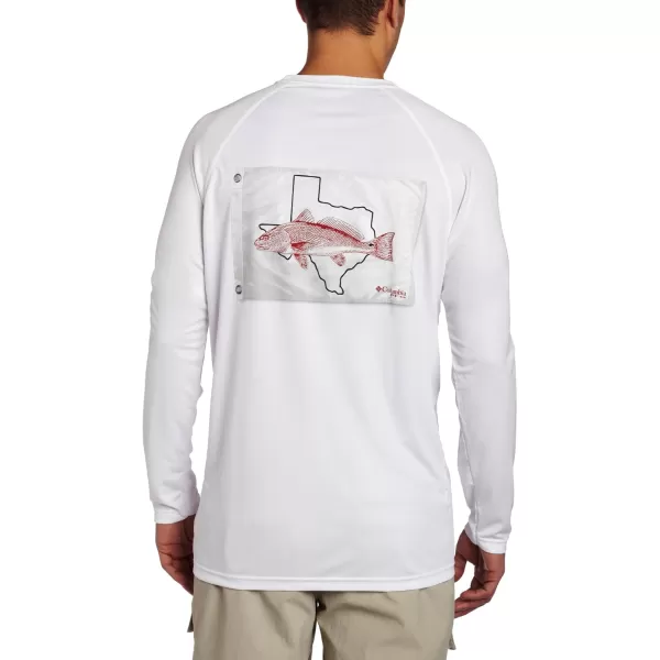 imageColumbia Mens Terminal Tackle Long Sleeve Shirt Wicking MaterialWhite Redfish Flag