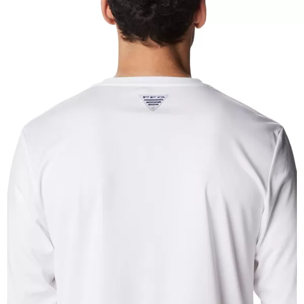 imageColumbia Mens Terminal Tackle Long Sleeve Shirt Wicking MaterialWhiteBlue Macaw Realtree Horizon