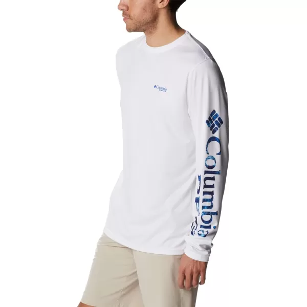 imageColumbia Mens Terminal Tackle Long Sleeve Shirt Wicking MaterialWhiteBlue Macaw Realtree Horizon
