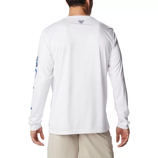 imageColumbia Mens Terminal Tackle Long Sleeve Shirt Wicking MaterialWhiteBlue Macaw Realtree Horizon