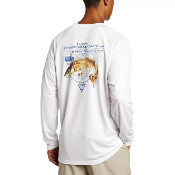 imageColumbia Mens Terminal Tackle Long Sleeve Shirt Wicking MaterialWhiteRedfish 2