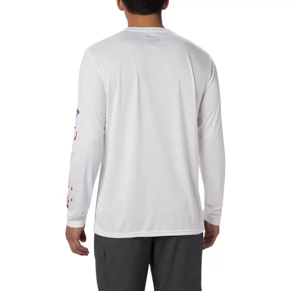 imageColumbia Mens Terminal Tackle Long Sleeve Shirt Wicking MaterialWhiteStars and Stripes
