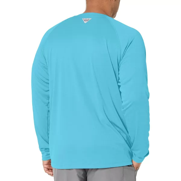 imageColumbia Mens Terminal Tackle Long Sleeve ShirtAtoll HeatherWhite Logo