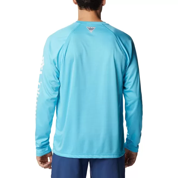 imageColumbia Mens Terminal Tackle Long Sleeve ShirtAtoll HeatherWhite Logo