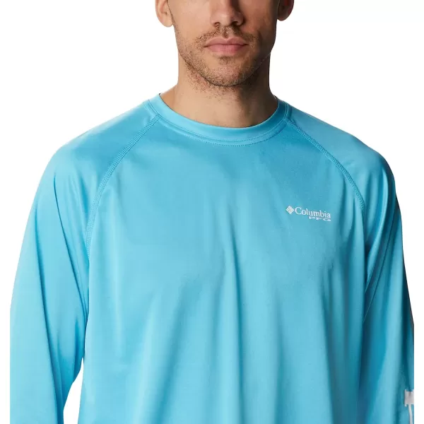 imageColumbia Mens Terminal Tackle Long Sleeve ShirtAtoll HeatherWhite Logo