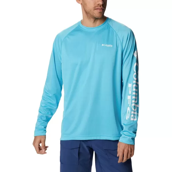 imageColumbia Mens Terminal Tackle Long Sleeve ShirtAtoll HeatherWhite Logo