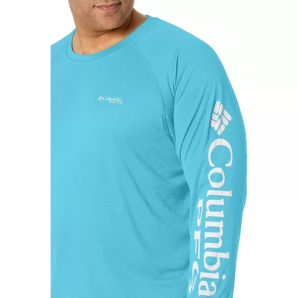 imageColumbia Mens Terminal Tackle Long Sleeve ShirtAtoll HeatherWhite Logo