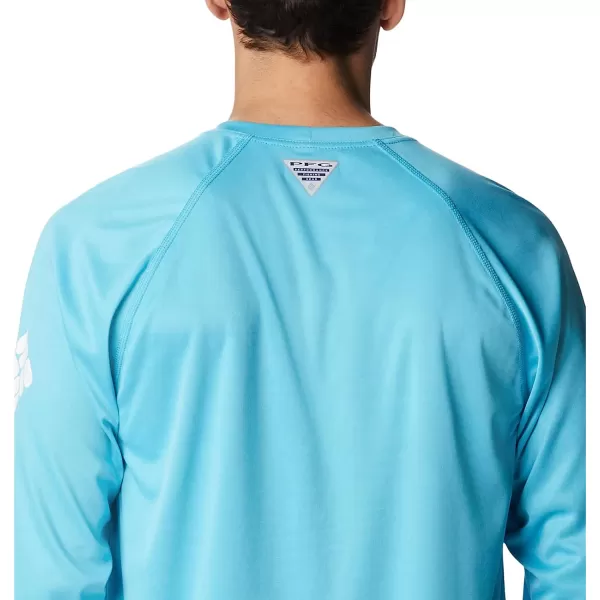 imageColumbia Mens Terminal Tackle Long Sleeve ShirtAtoll HeatherWhite Logo