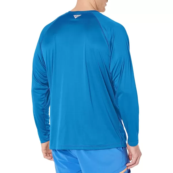 imageColumbia Mens Terminal Tackle Long Sleeve ShirtBright AquaCollegiate Navy Logo