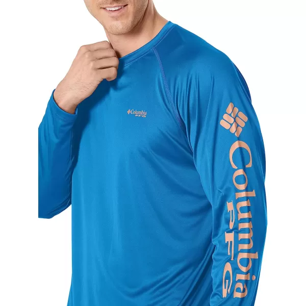 imageColumbia Mens Terminal Tackle Long Sleeve ShirtBright AquaCollegiate Navy Logo