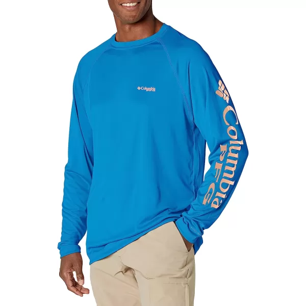 imageColumbia Mens Terminal Tackle Long Sleeve ShirtBright AquaCollegiate Navy Logo