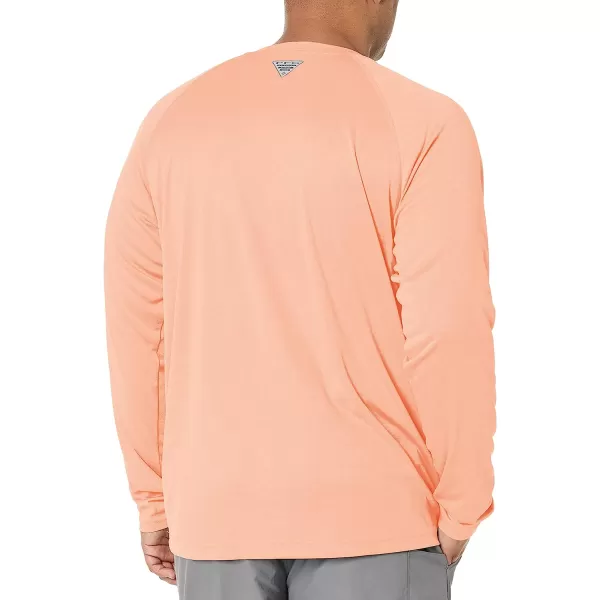 imageColumbia Mens Terminal Tackle Long Sleeve ShirtBright Nectar HeatherVivid Blue Logo