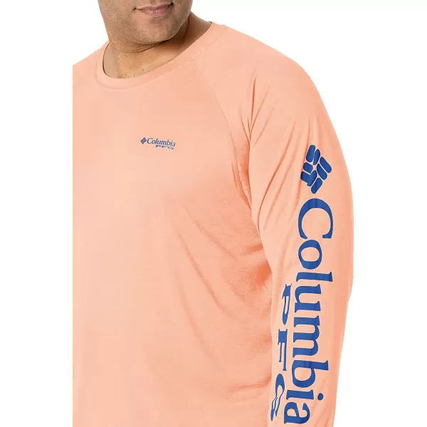 imageColumbia Mens Terminal Tackle Long Sleeve ShirtBright Nectar HeatherVivid Blue Logo