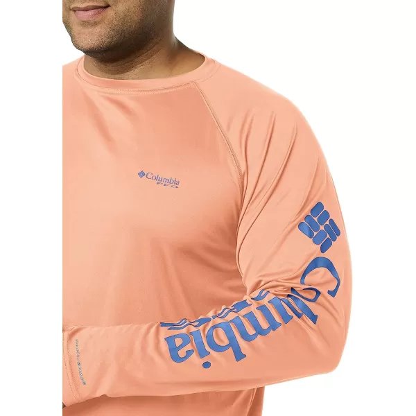 imageColumbia Mens Terminal Tackle Long Sleeve ShirtBright Nectar HeatherVivid Blue Logo