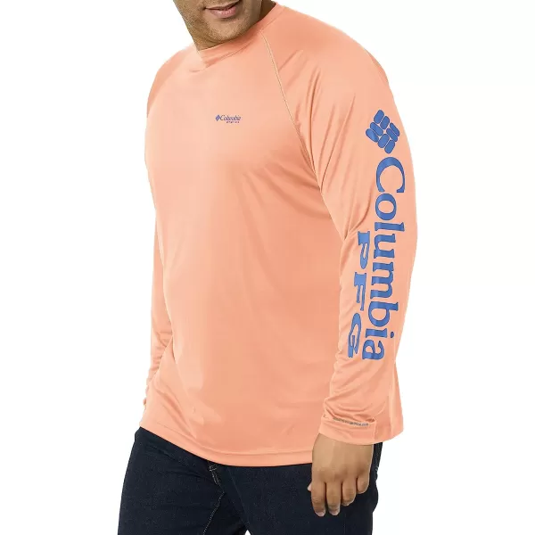 imageColumbia Mens Terminal Tackle Long Sleeve ShirtBright Nectar HeatherVivid Blue Logo