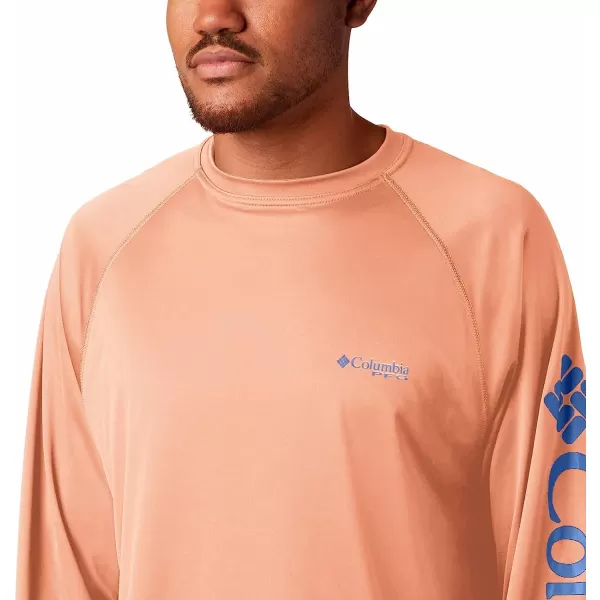 imageColumbia Mens Terminal Tackle Long Sleeve ShirtBright Nectar HeatherVivid Blue Logo