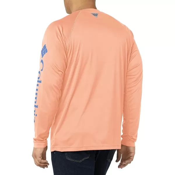 imageColumbia Mens Terminal Tackle Long Sleeve ShirtBright Nectar HeatherVivid Blue Logo