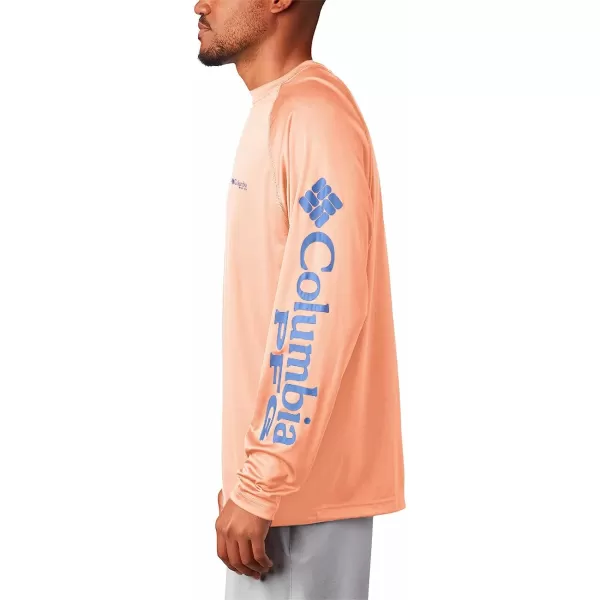 imageColumbia Mens Terminal Tackle Long Sleeve ShirtBright Nectar HeatherVivid Blue Logo