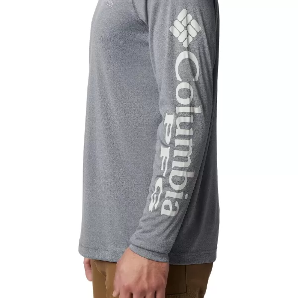 imageColumbia Mens Terminal Tackle Long Sleeve ShirtCharcoal HthrCool Grey Logo