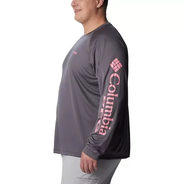 imageColumbia Mens Terminal Tackle Long Sleeve ShirtCity GreyPink Pop Logo