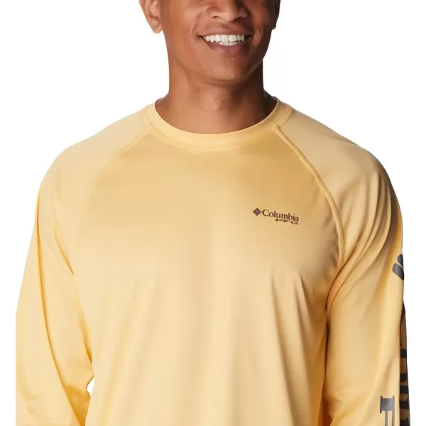 imageColumbia Mens Terminal Tackle Long Sleeve ShirtCocoa Butter HeatherCity Grey Logo