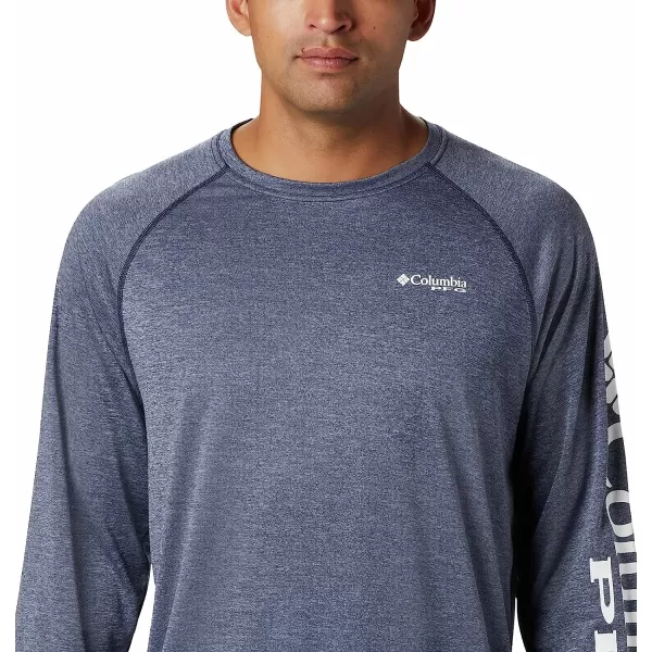 imageColumbia Mens Terminal Tackle Long Sleeve ShirtCollegiate Navy HeatherWhite Logo