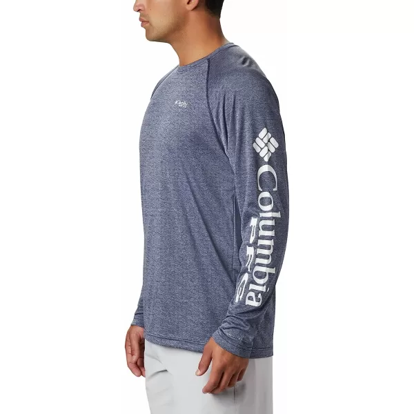 imageColumbia Mens Terminal Tackle Long Sleeve ShirtCollegiate Navy HeatherWhite Logo