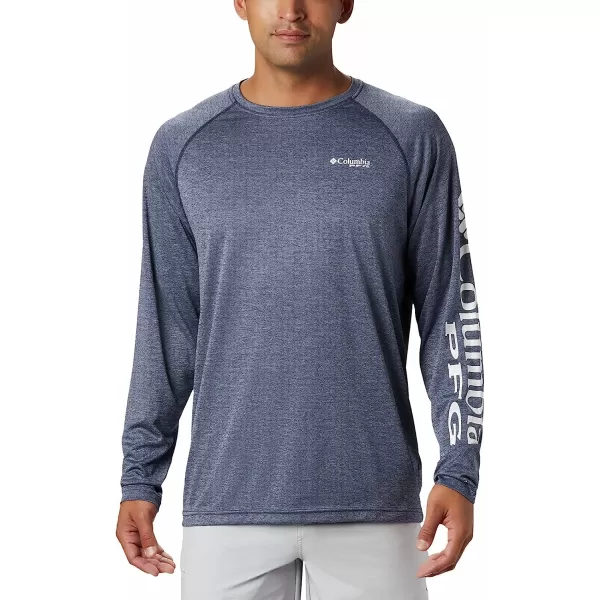 imageColumbia Mens Terminal Tackle Long Sleeve ShirtCollegiate Navy HeatherWhite Logo