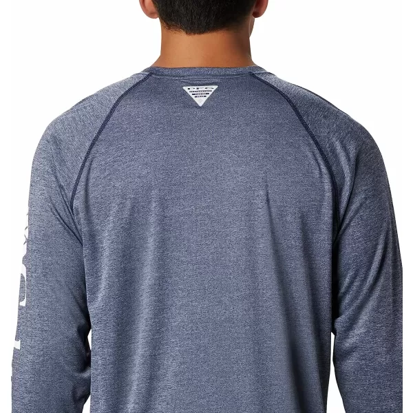 imageColumbia Mens Terminal Tackle Long Sleeve ShirtCollegiate Navy HeatherWhite Logo