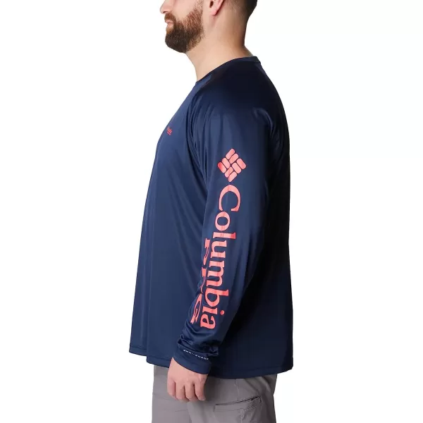 imageColumbia Mens Terminal Tackle Long Sleeve ShirtCollegiate NavySunset Red Logo