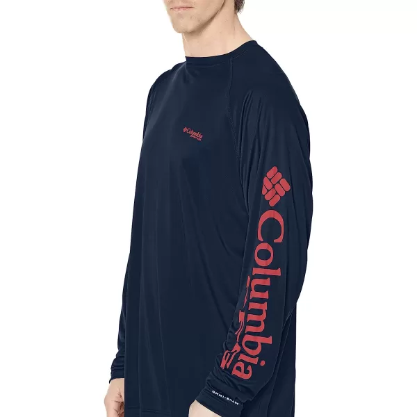 imageColumbia Mens Terminal Tackle Long Sleeve ShirtCollegiate NavySunset Red Logo