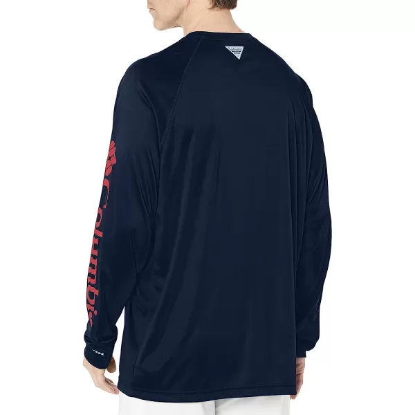 imageColumbia Mens Terminal Tackle Long Sleeve ShirtCollegiate NavySunset Red Logo