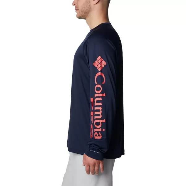 imageColumbia Mens Terminal Tackle Long Sleeve ShirtCollegiate NavySunset Red Logo