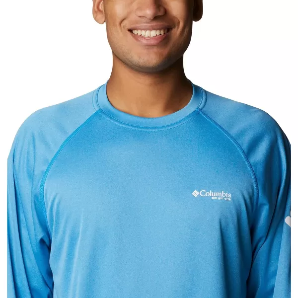 imageColumbia Mens Terminal Tackle Long Sleeve ShirtCompass Blue HeatherWhite Logo