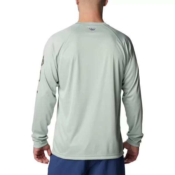 imageColumbia Mens Terminal Tackle Long Sleeve ShirtCool Green HeatherCypress Logo
