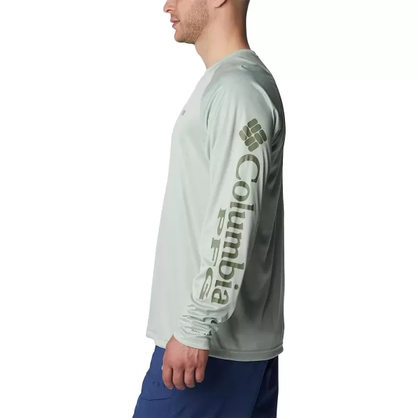 imageColumbia Mens Terminal Tackle Long Sleeve ShirtCool Green HeatherCypress Logo