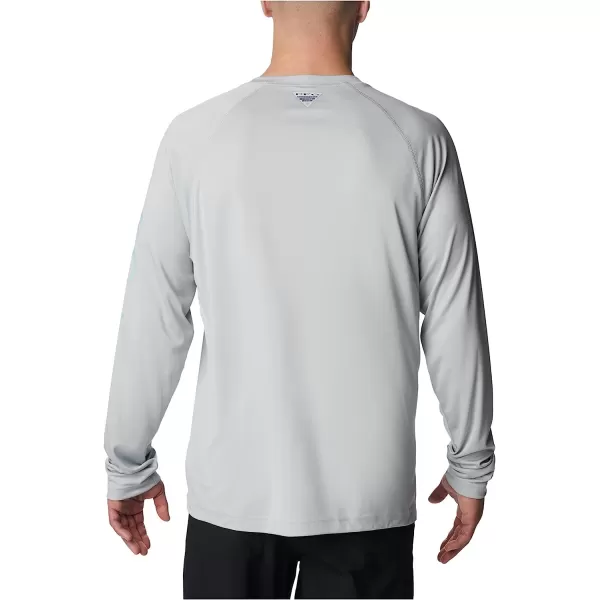 imageColumbia Mens Terminal Tackle Long Sleeve ShirtCool GreySpring Blue Logo