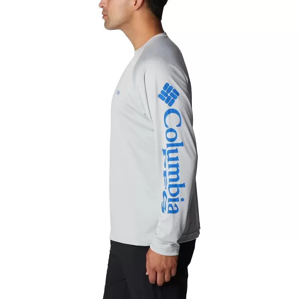 imageColumbia Mens Terminal Tackle Long Sleeve ShirtCool GreyVivid Blue Logo