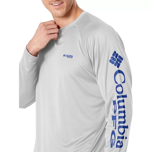imageColumbia Mens Terminal Tackle Long Sleeve ShirtCool GreyVivid Blue Logo