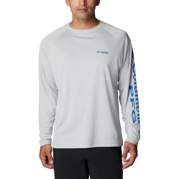 imageColumbia Mens Terminal Tackle Long Sleeve ShirtCool GreyVivid Blue Logo