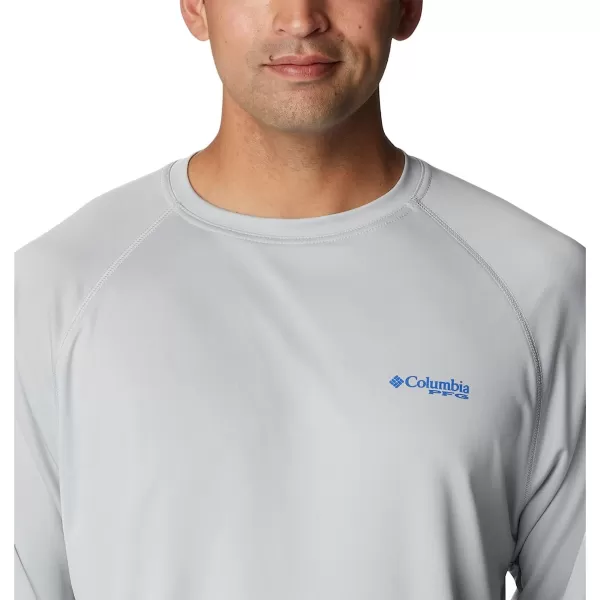 imageColumbia Mens Terminal Tackle Long Sleeve ShirtCool GreyVivid Blue Logo