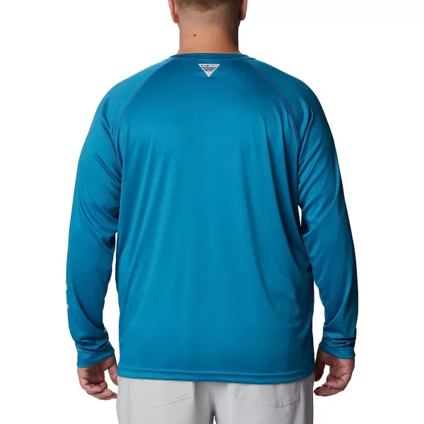 imageColumbia Mens Terminal Tackle Long Sleeve ShirtDeep MarineLaser Lemon Logo
