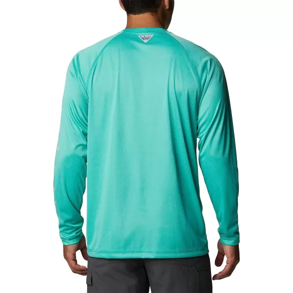 imageColumbia Mens Terminal Tackle Long Sleeve ShirtElectric Turquoise HeatherCool Grey Logo