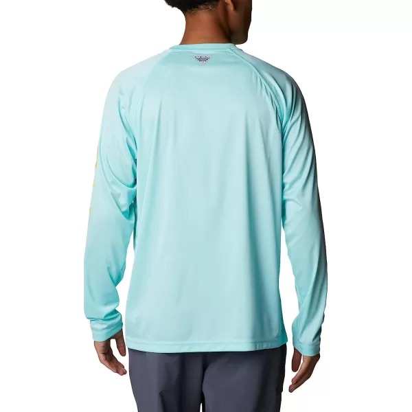 imageColumbia Mens Terminal Tackle Long Sleeve ShirtGulf Stream HeatherLaser Lemon Logo
