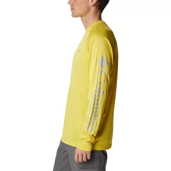 imageColumbia Mens Terminal Tackle Long Sleeve ShirtLaser Lemon HeatherCool Grey Logo